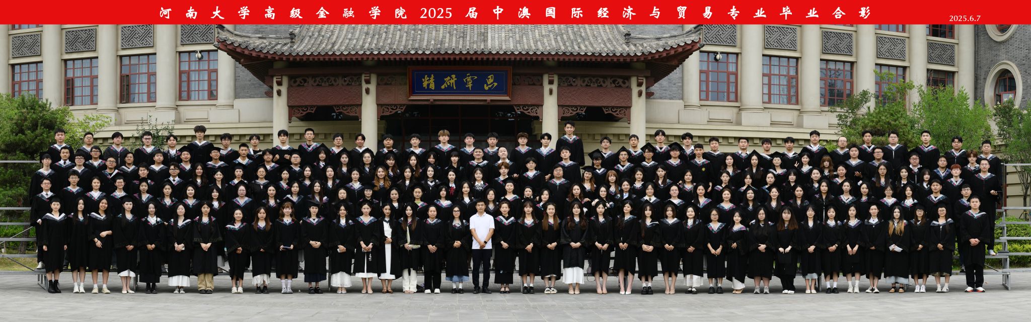 河南大学高级金融学院2025 届中澳国际经济与贸易专业毕业合影