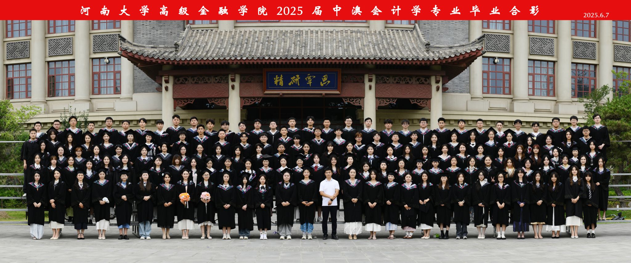 河南大学高级金融学院2025 届中澳会计专业毕业合影